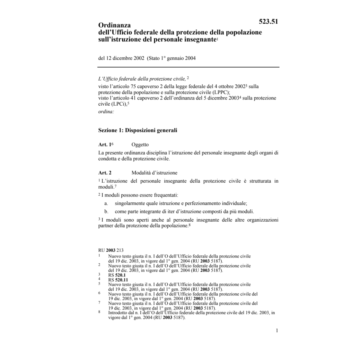 O istruzione personale insegnante OPIPC