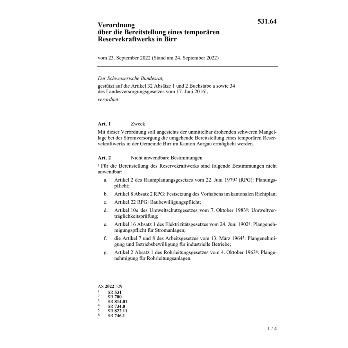V 23.09.22 temporären Reservekraftwerks