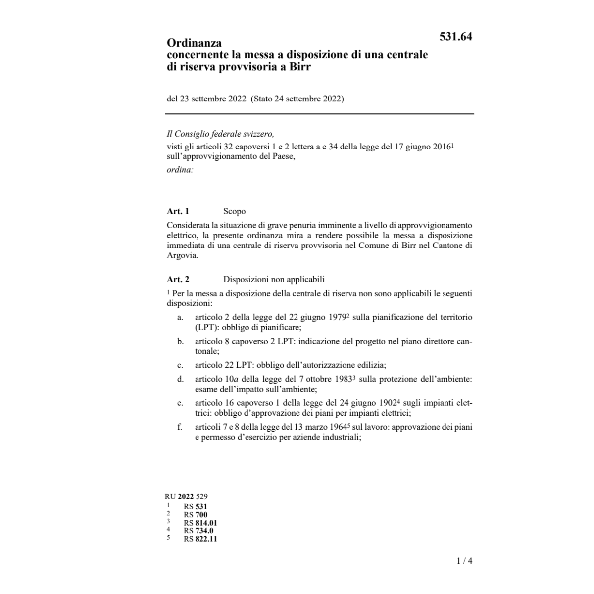 O 23.9.22 dispo. centrale riserva provvi