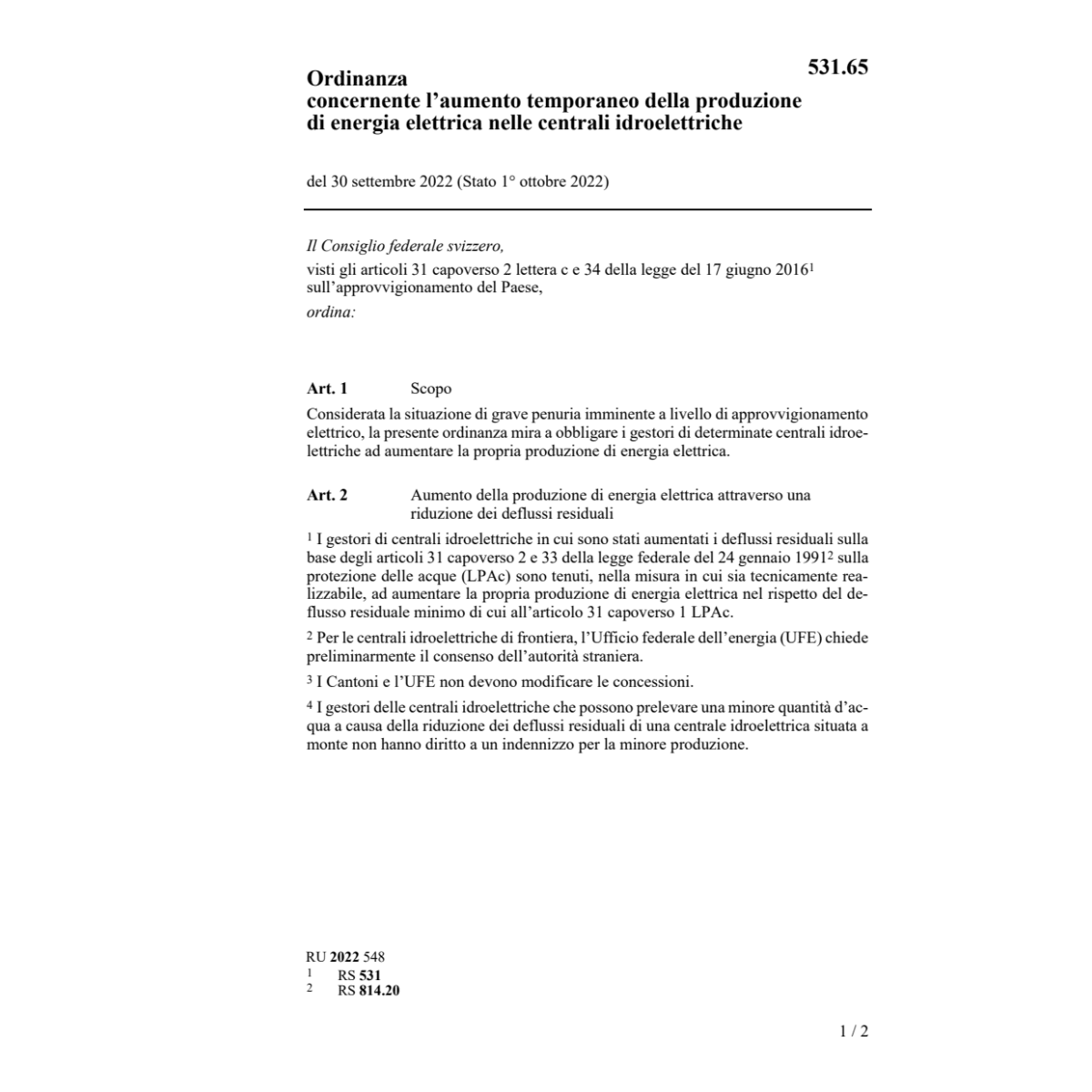 O prod. energia elettrica idroelettriche