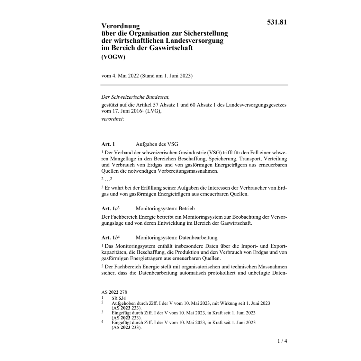 V Landesversorgung Gaswirtschaft (VOGW)