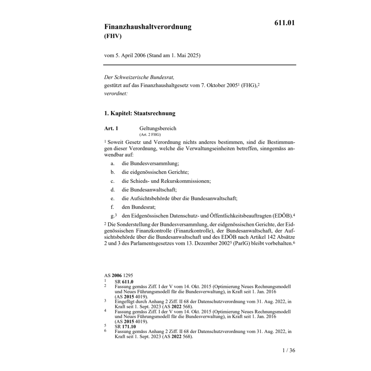 Finanzhaushaltverordnung FHV
