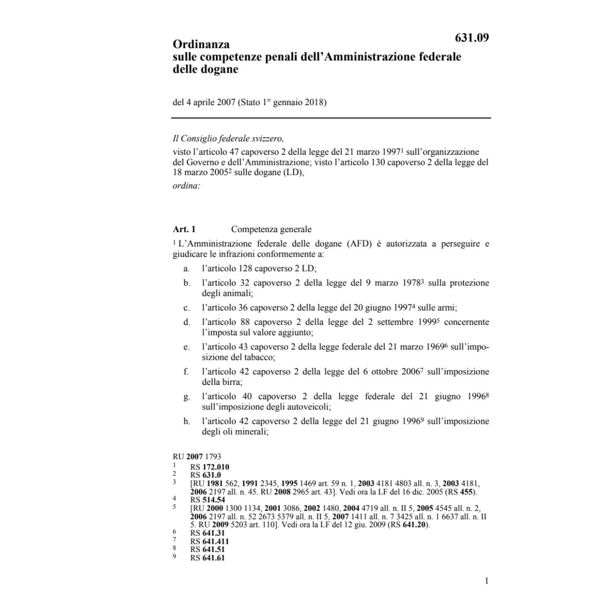 O competenze Amministrazione dogane