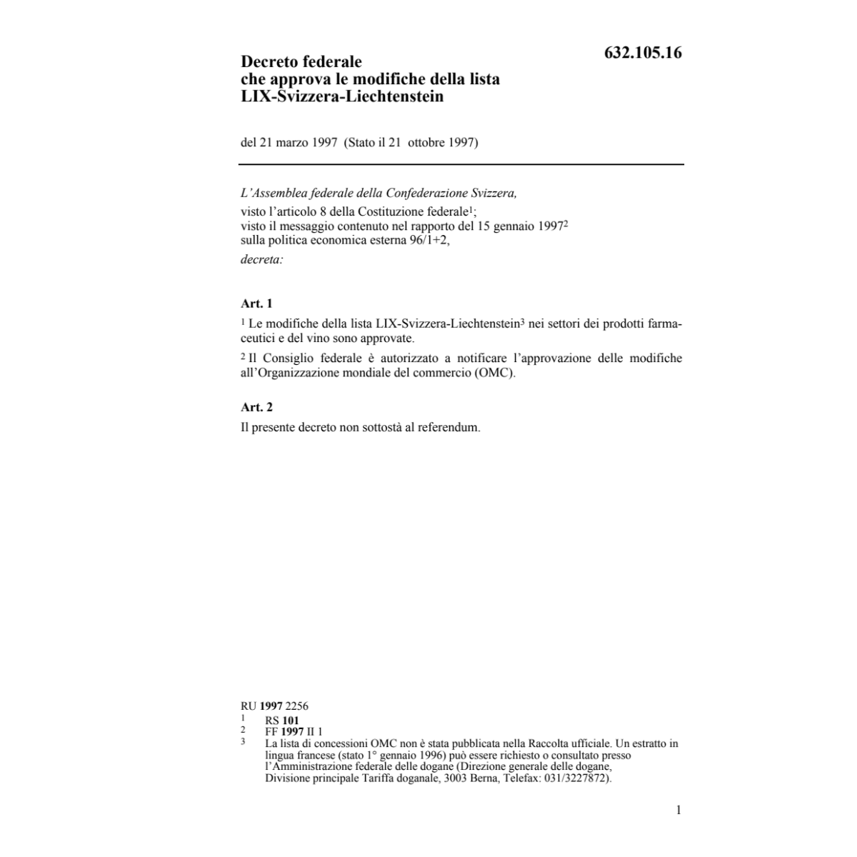 DF approva modifiche lista LIX