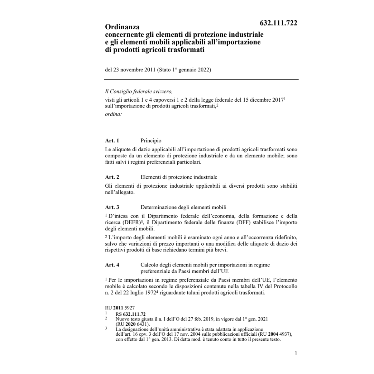 O elementi prodotti agricoli trasformati