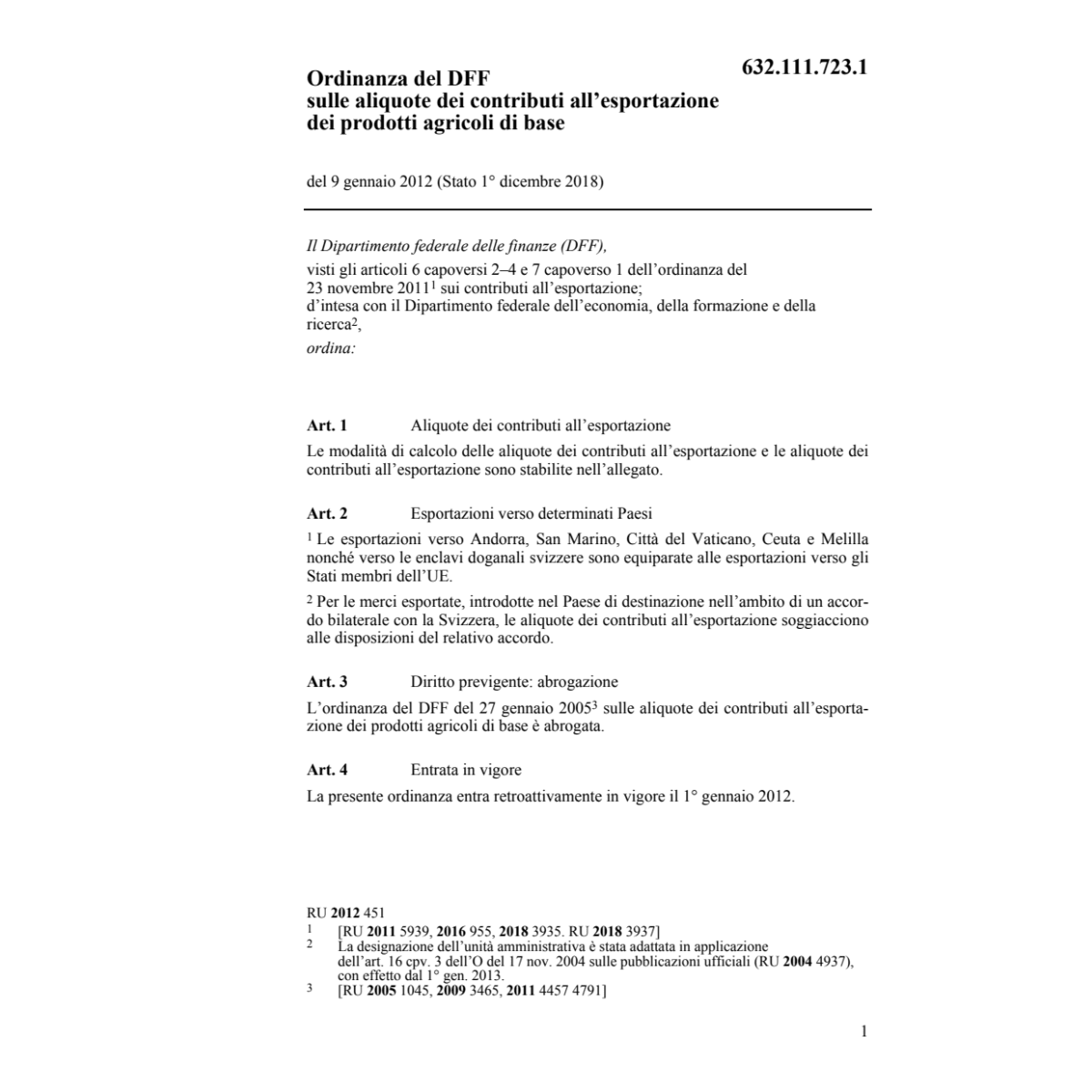 O esportazione prodotti agricoli