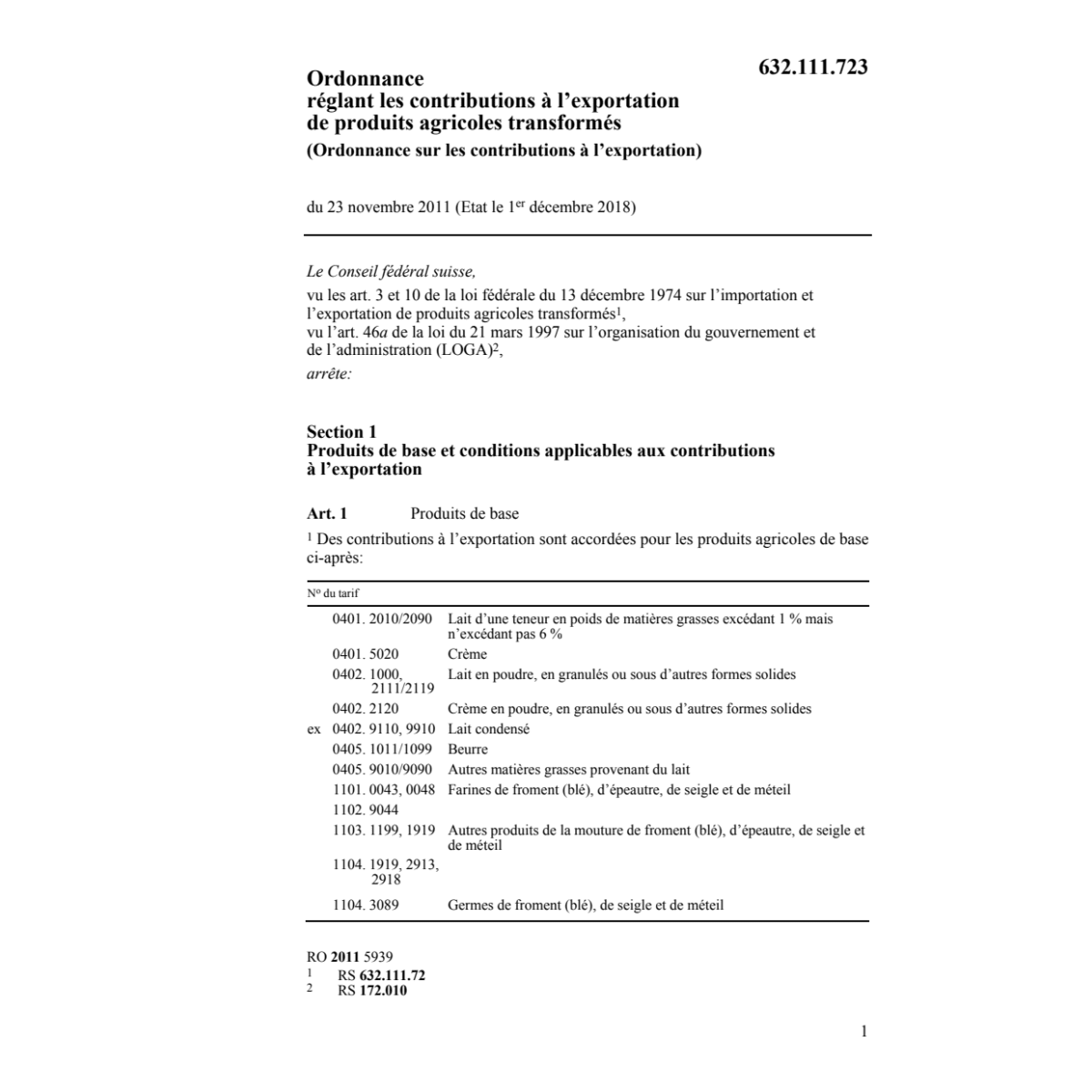 O contributions l'exportation