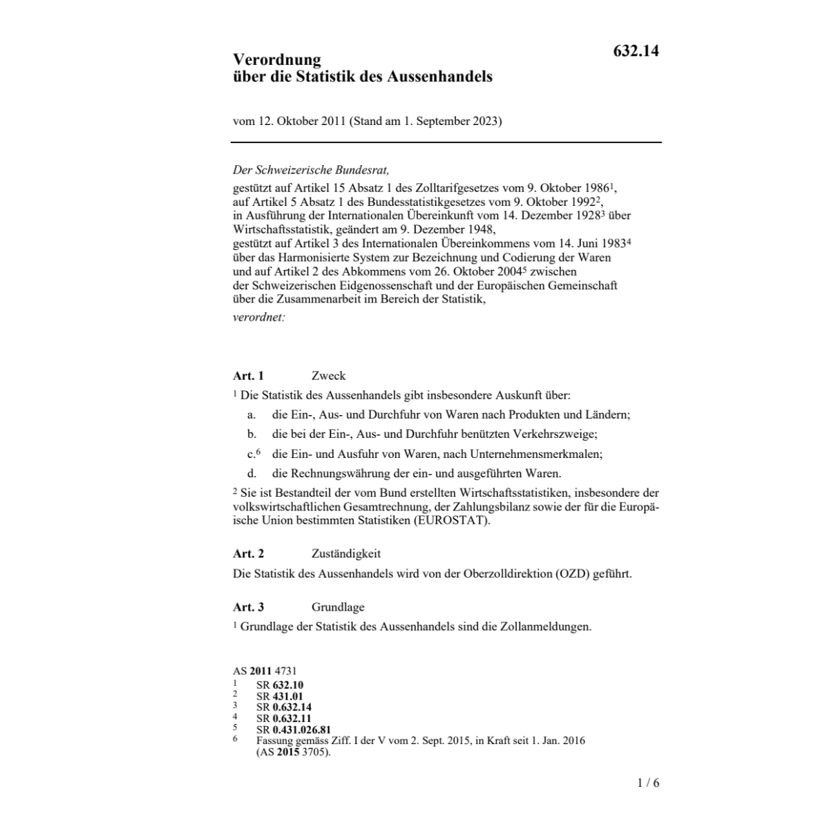 V Statistik des Aussenhandels