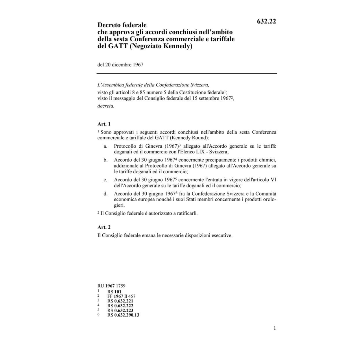 DF accordi conchiusi Conferenza GATT