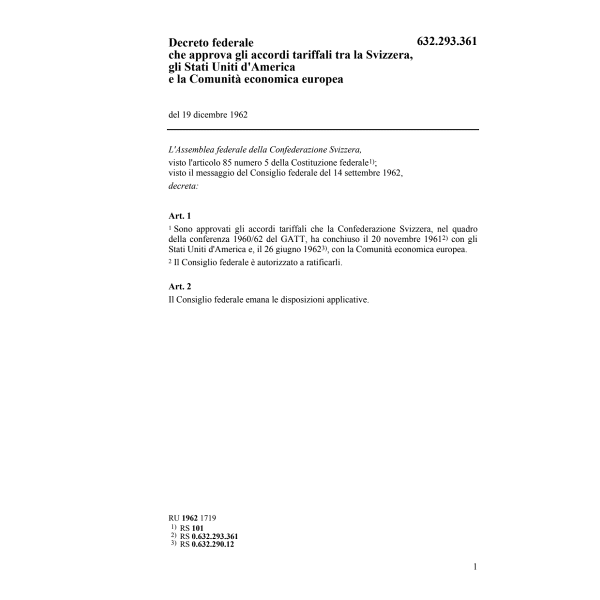 D accordi tariffali Stati Uniti CEE