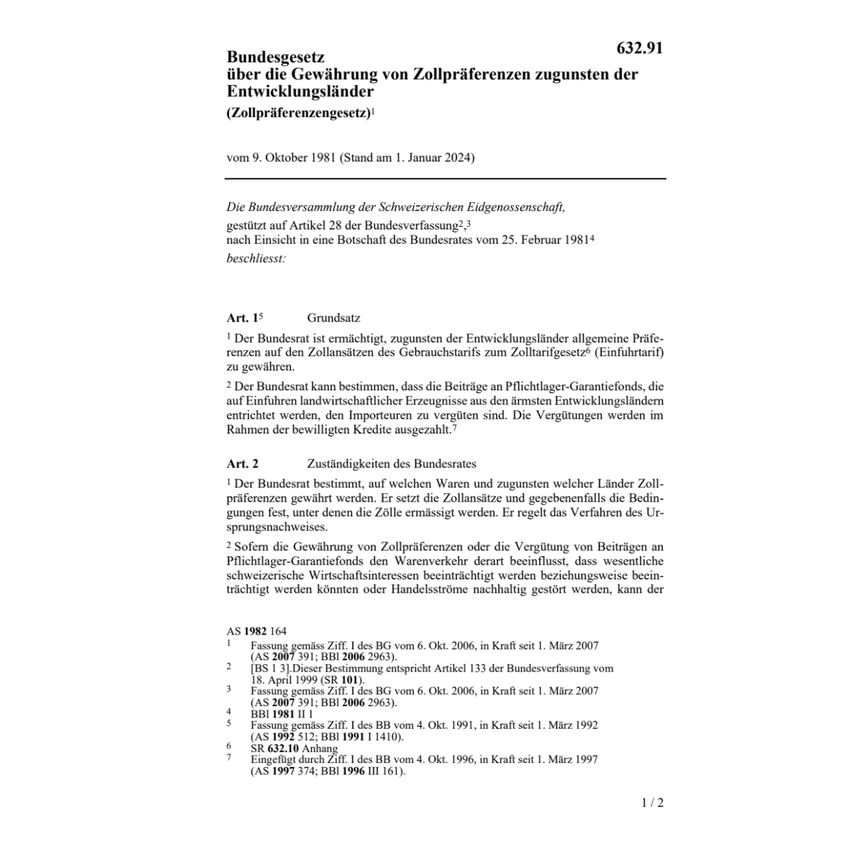 BB Zollpräferenz für Entwicklungsländer
