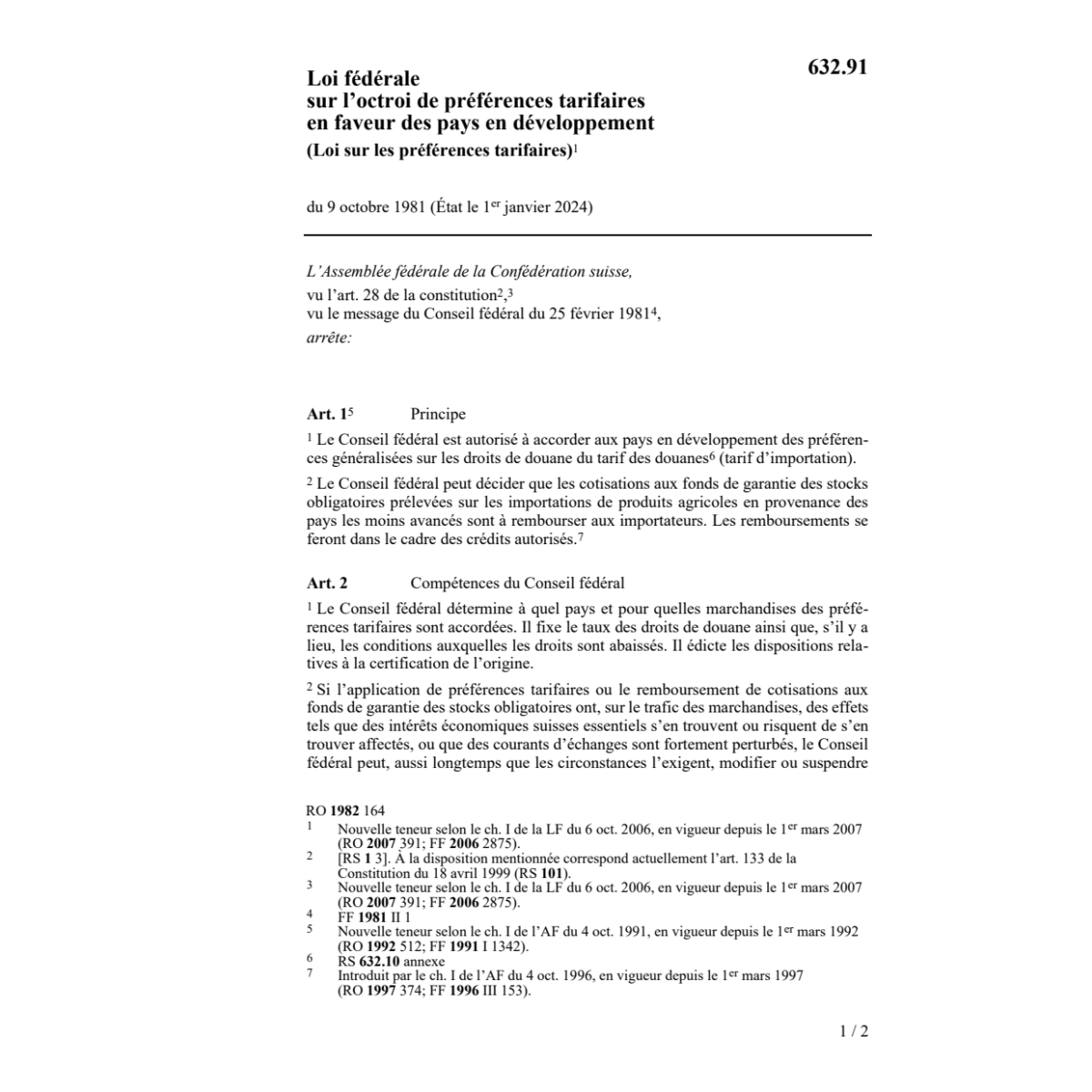 AF octroi préférences/pays développement