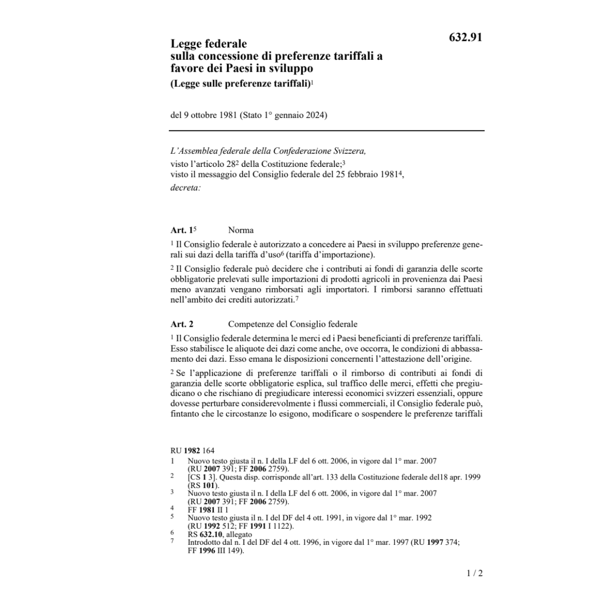 D preferenze tariffali Paesi sviluppo