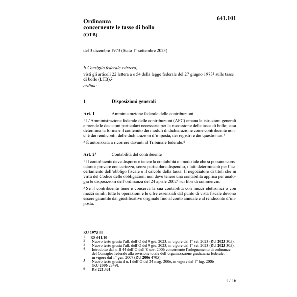 O le tasse di bollo, OTB
