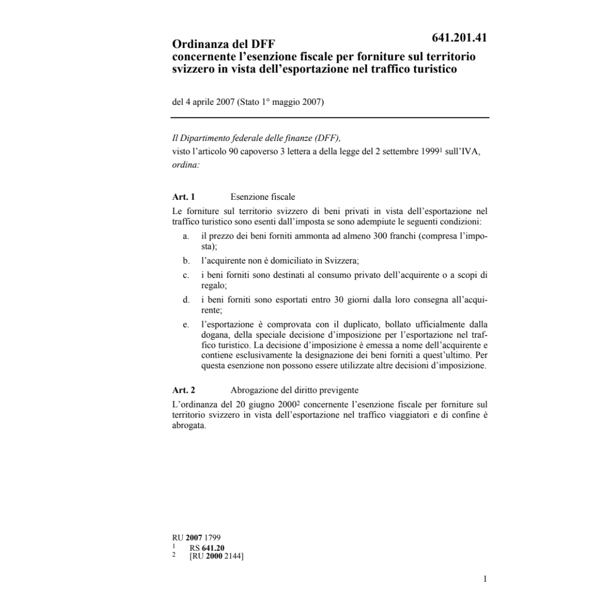 O esenzione fiscale esportazione