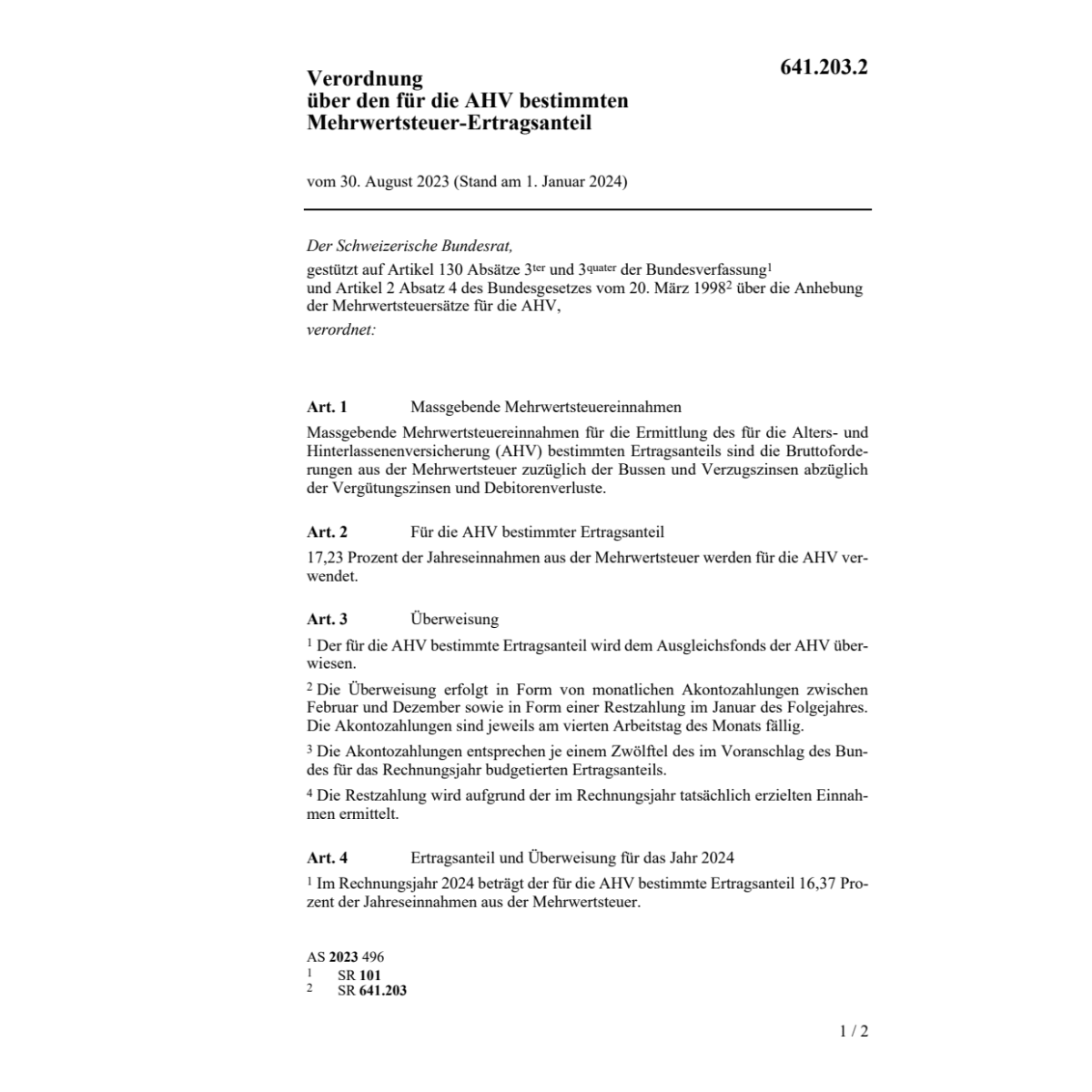 V Mehrwertsteuer-Ertragsanteil AHV