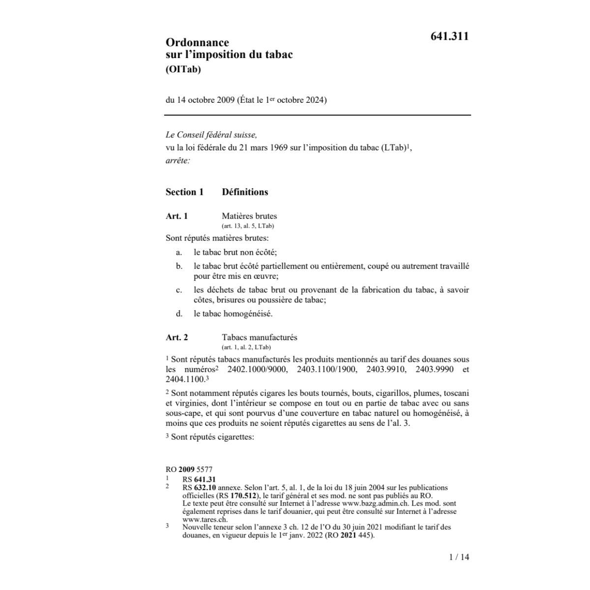 O imposition du tabac