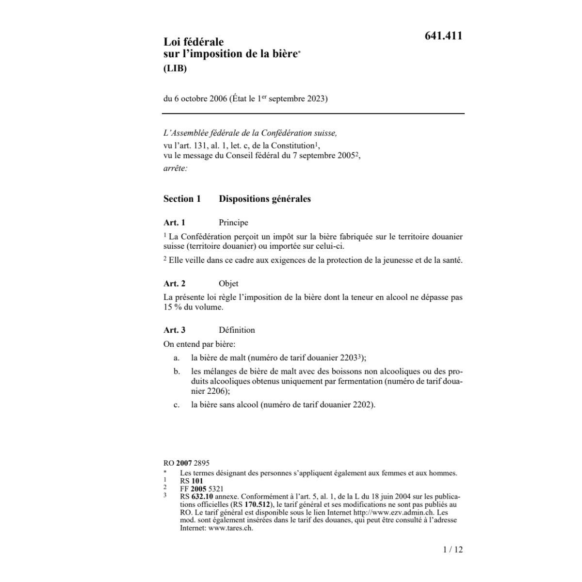 LF imposition de la bière LIB
