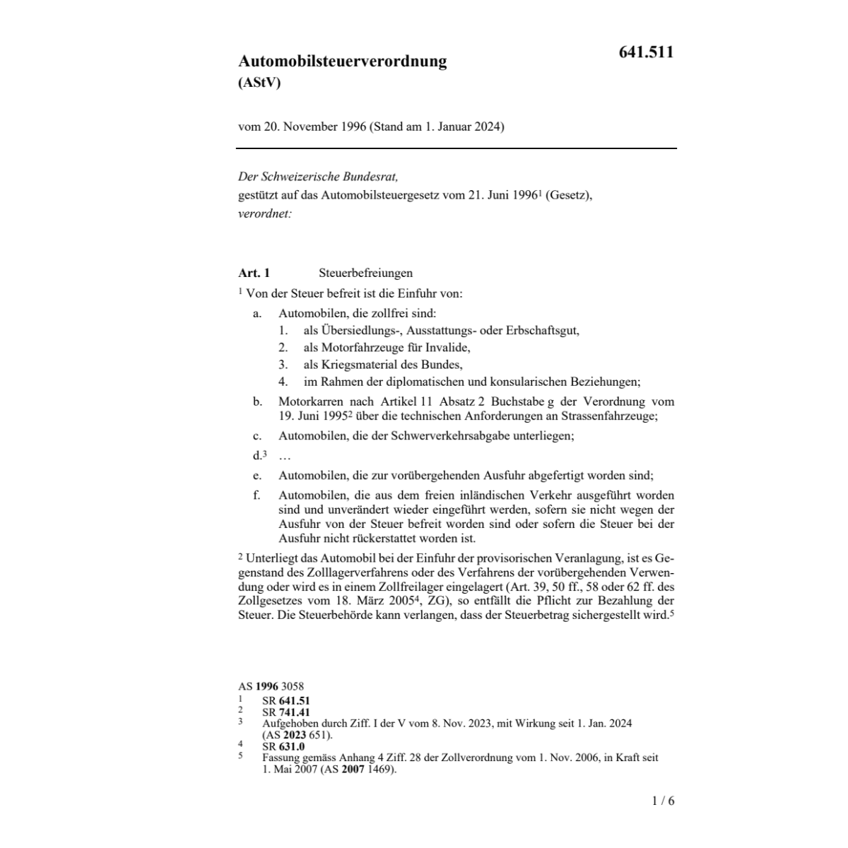 Automobilsteuerverordnung