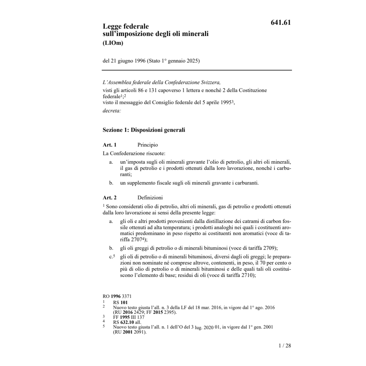 LF imposizione oli minerali (LIOm)