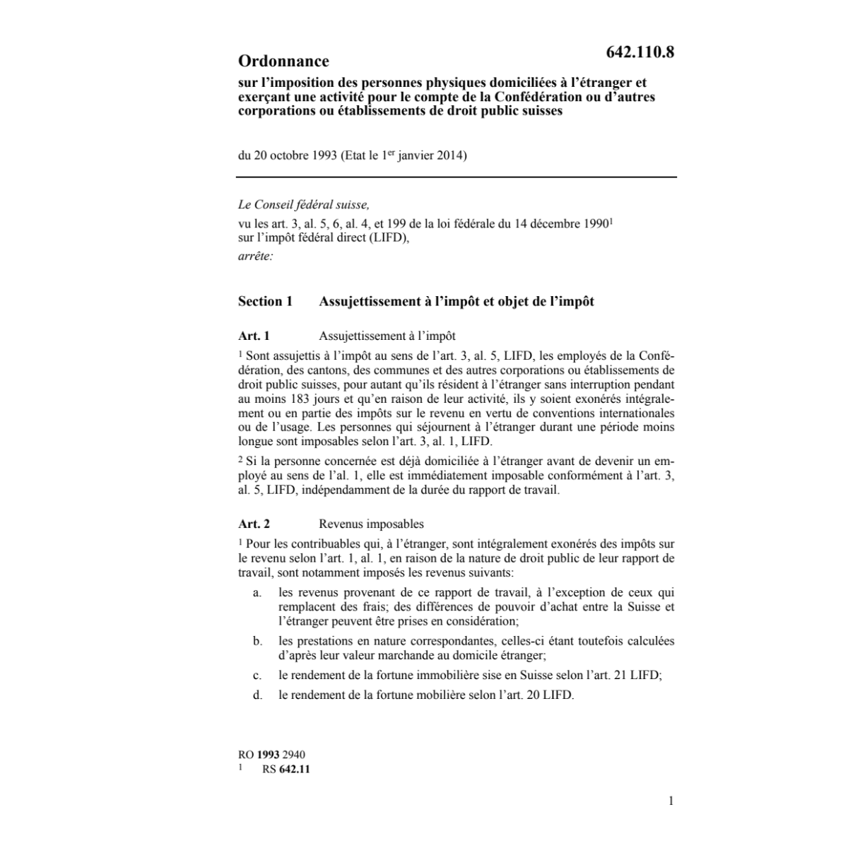 O personne physique domicile étranger