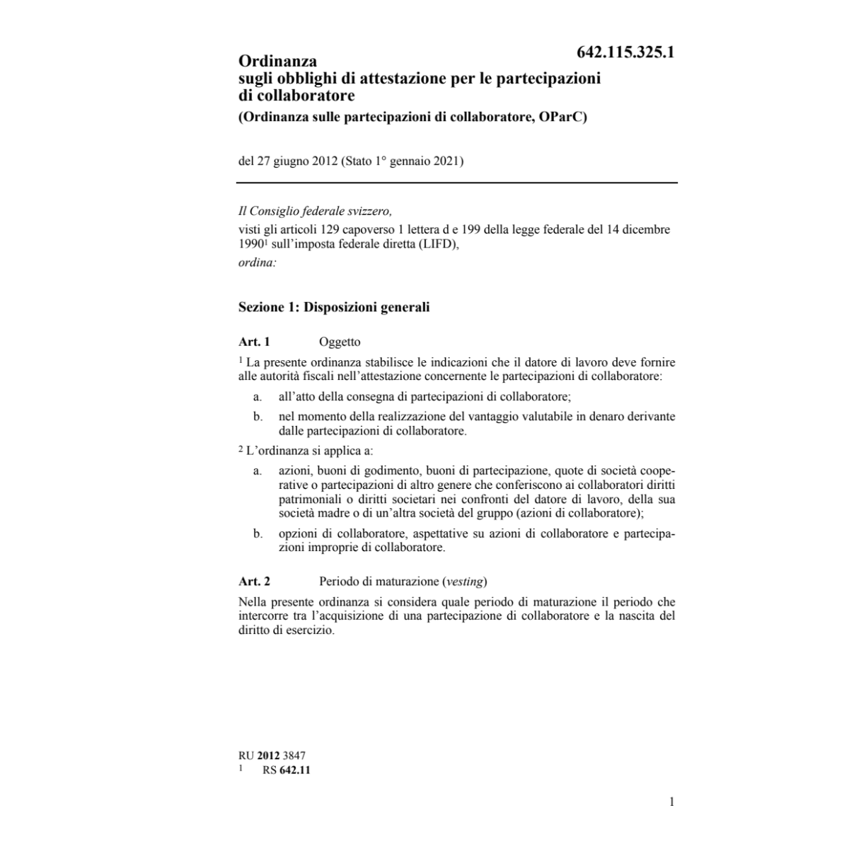 O partecipaz. collaboratore, OParC