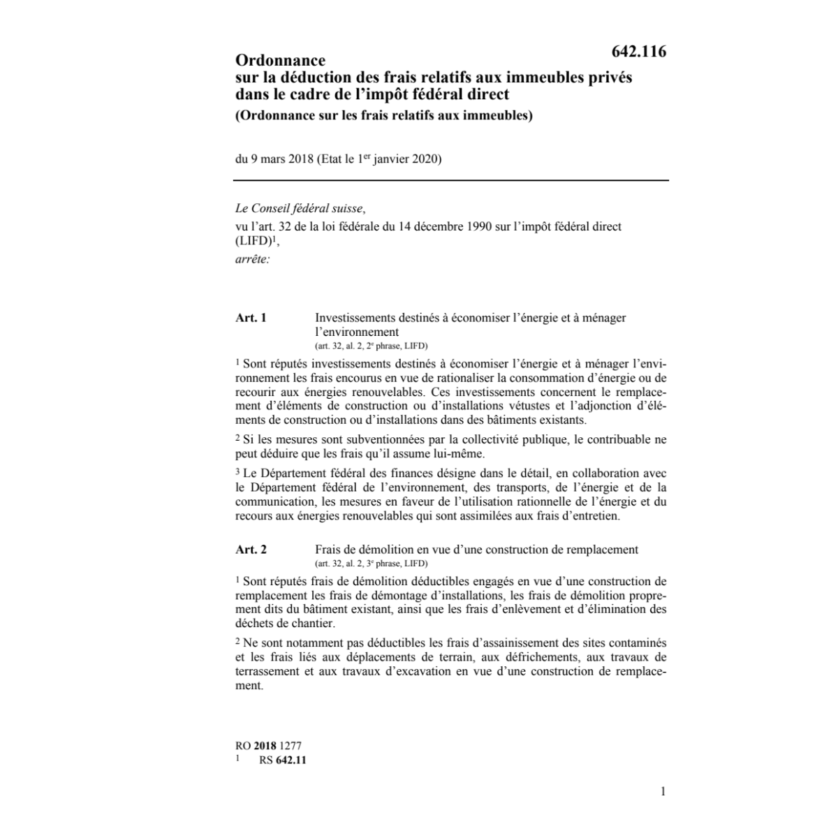 O déduction frais relatif aux immeubles