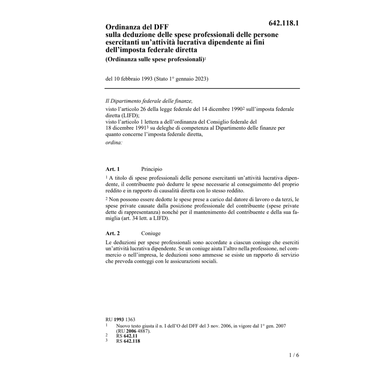 O deduzione spese profession.imp.fed.dir