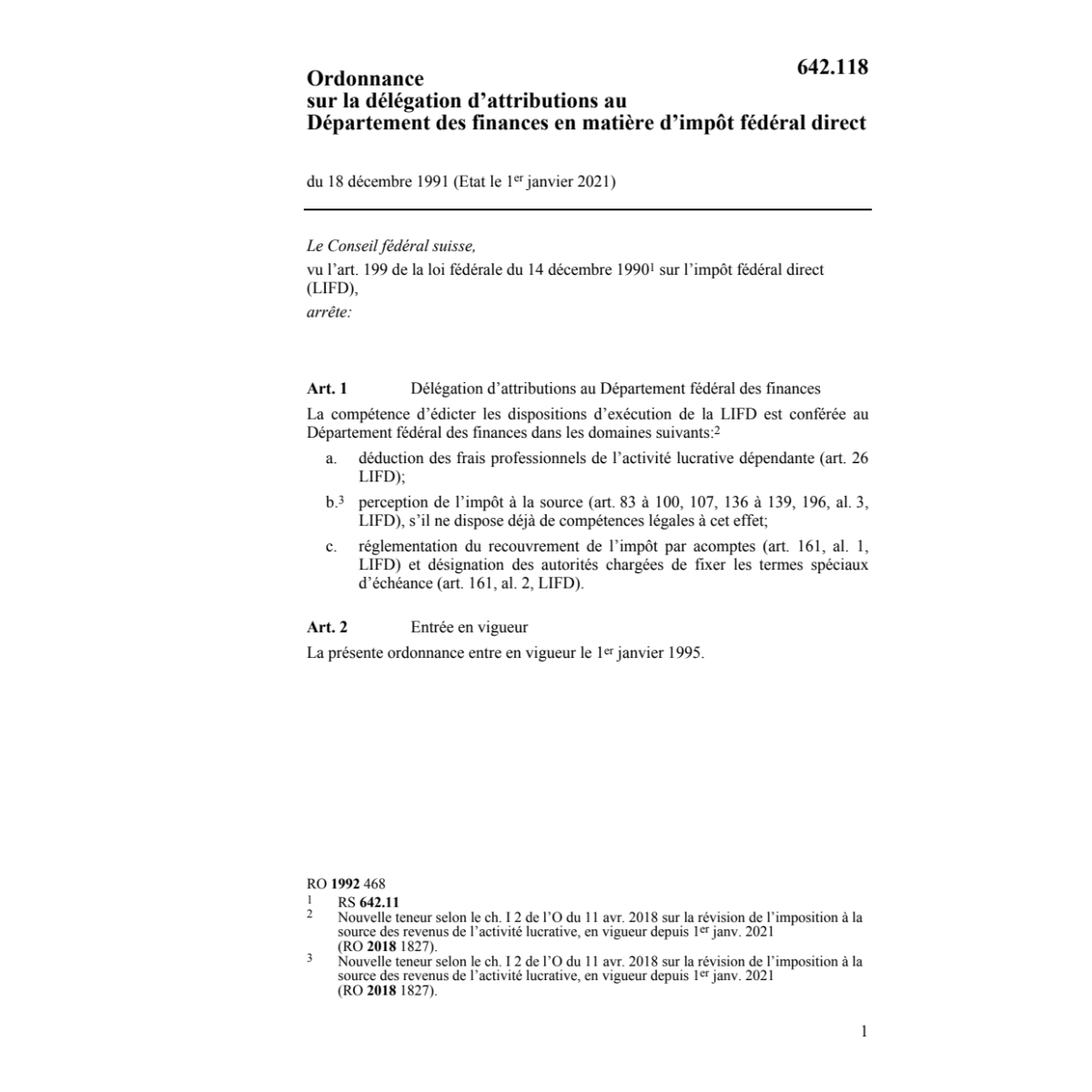 O la délégation au Département finances