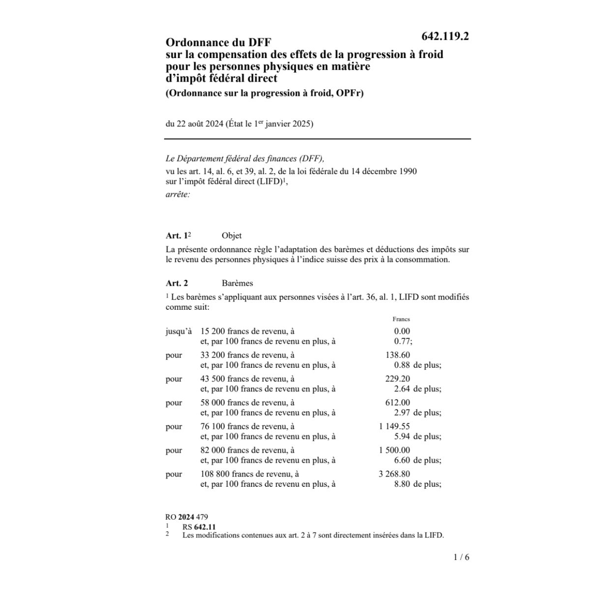 O progression à froid OPFr