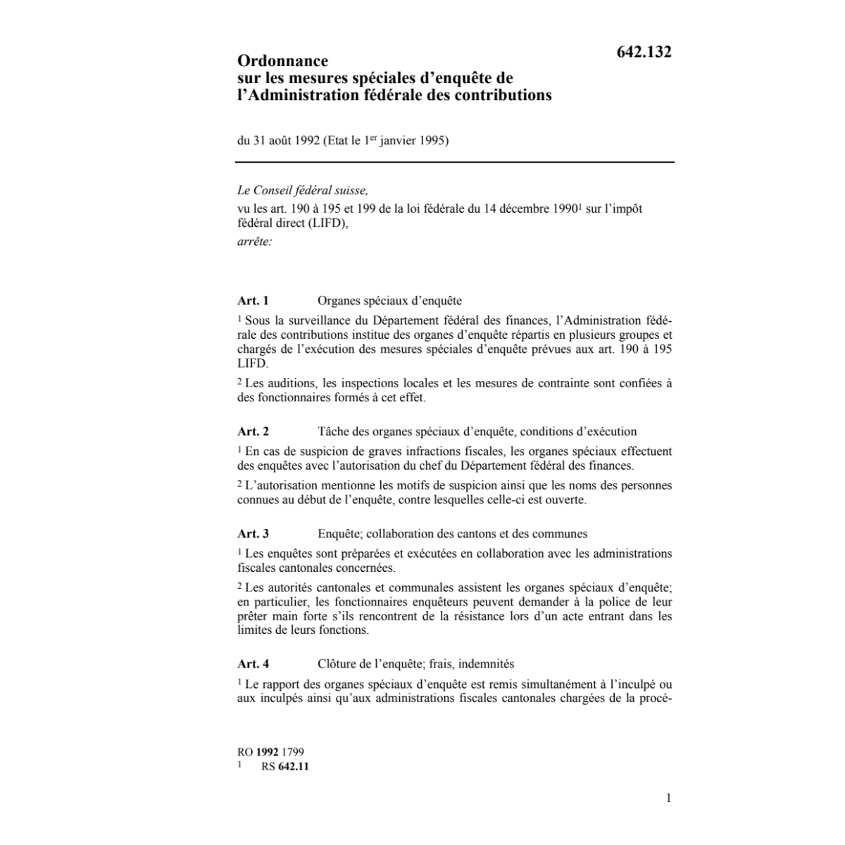 O enquête de l'administration fédérale