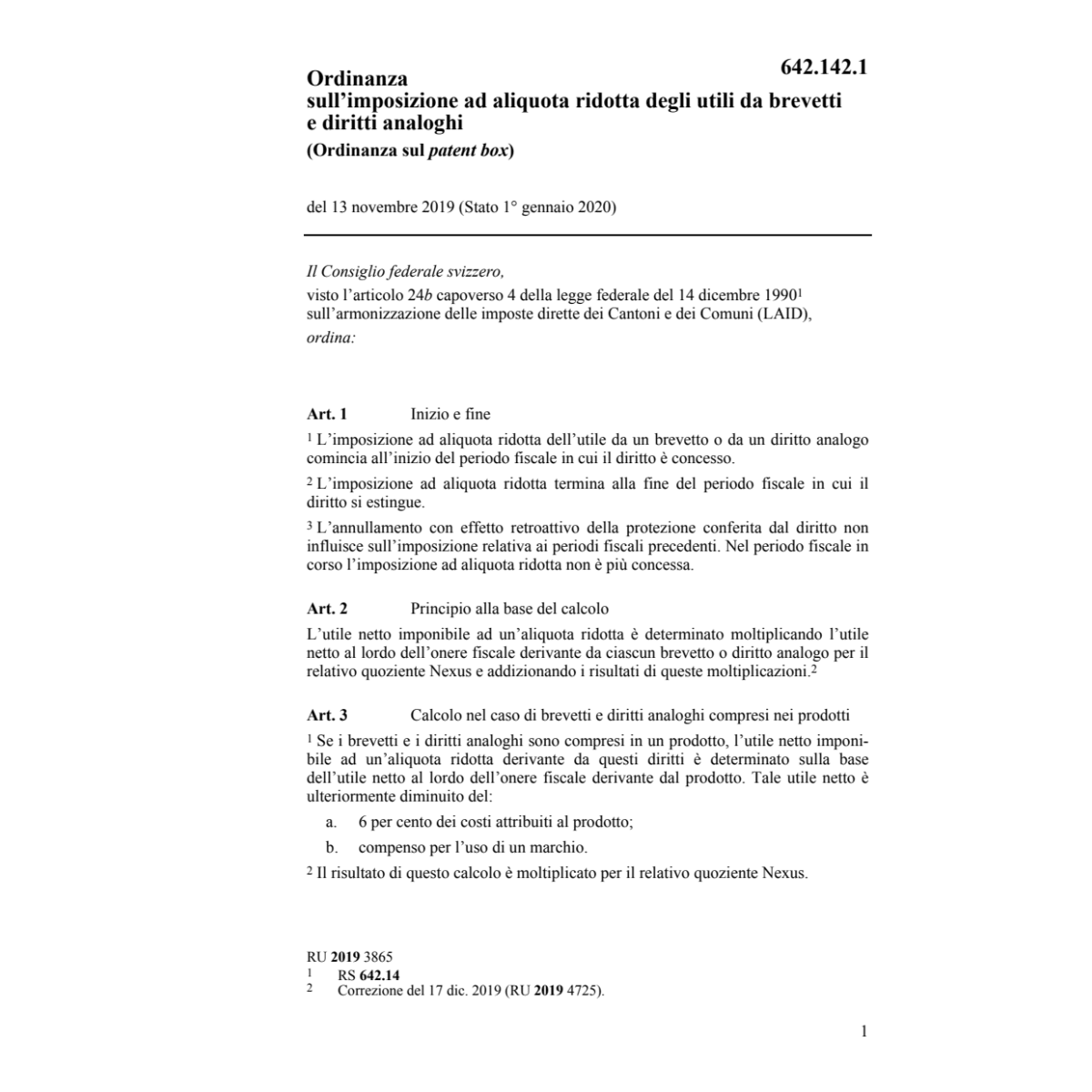 O 13.11.19 sul patent box