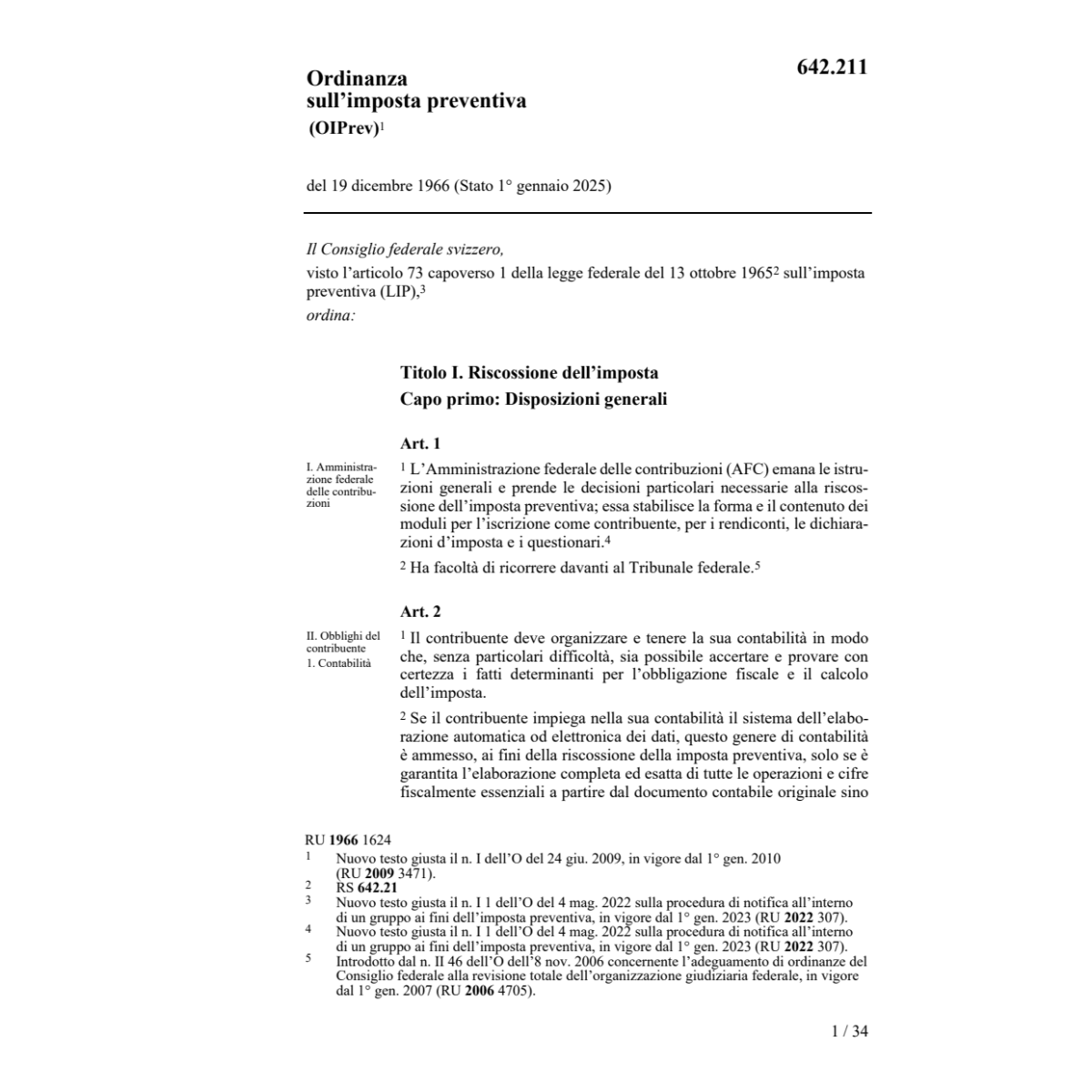 O esecuzione imposta preventiva, OIPrev
