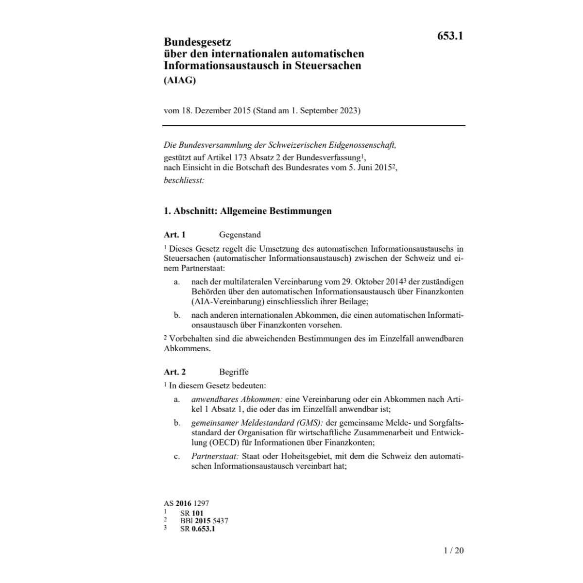 BG Informationsaustausch Steuersachen