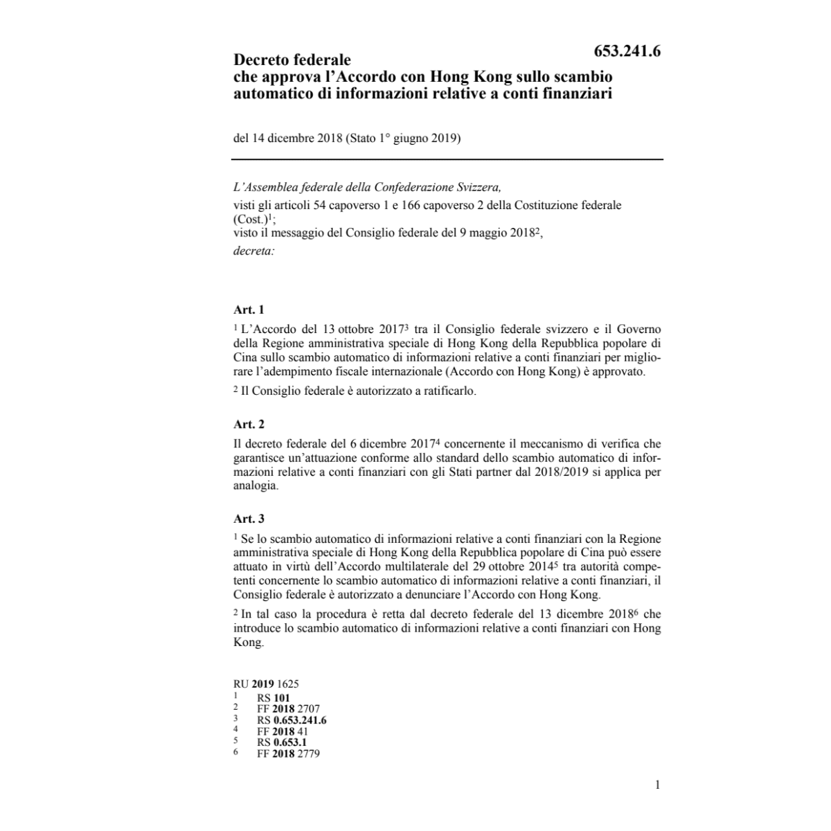 DF Acc. Hong Kong conti finanziari