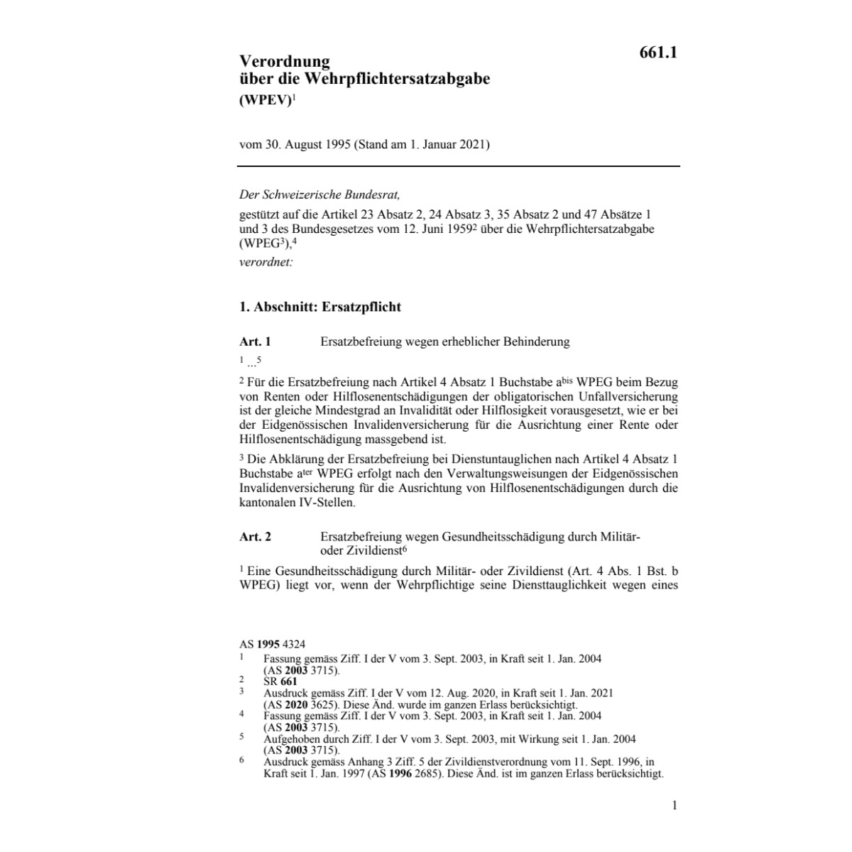 V Wehrpflichtersatz, WPEV