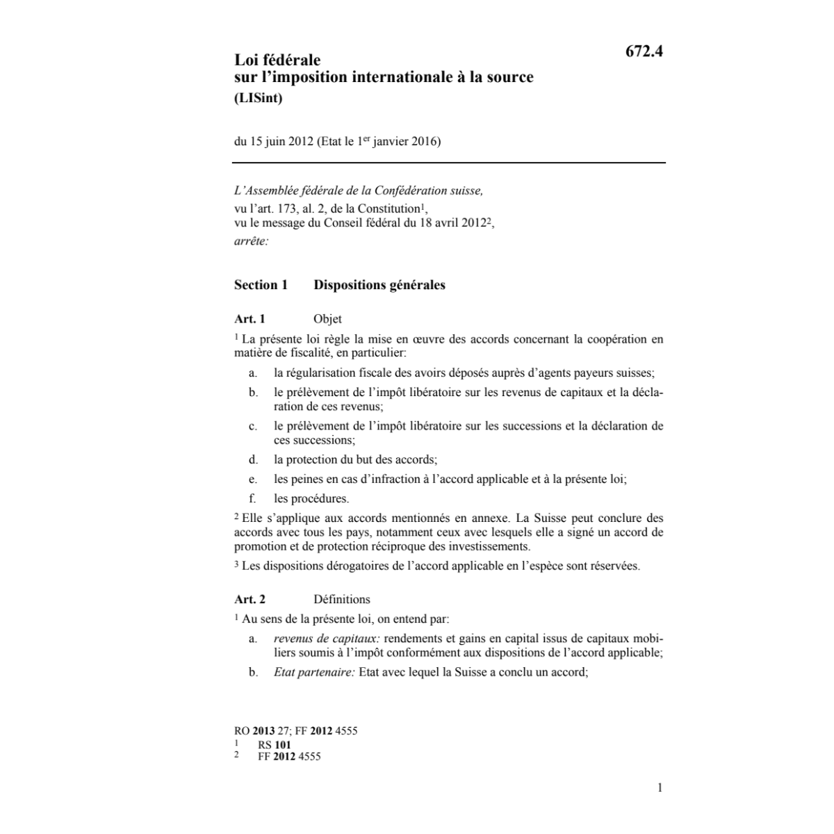 LF imp. internat. source LISint