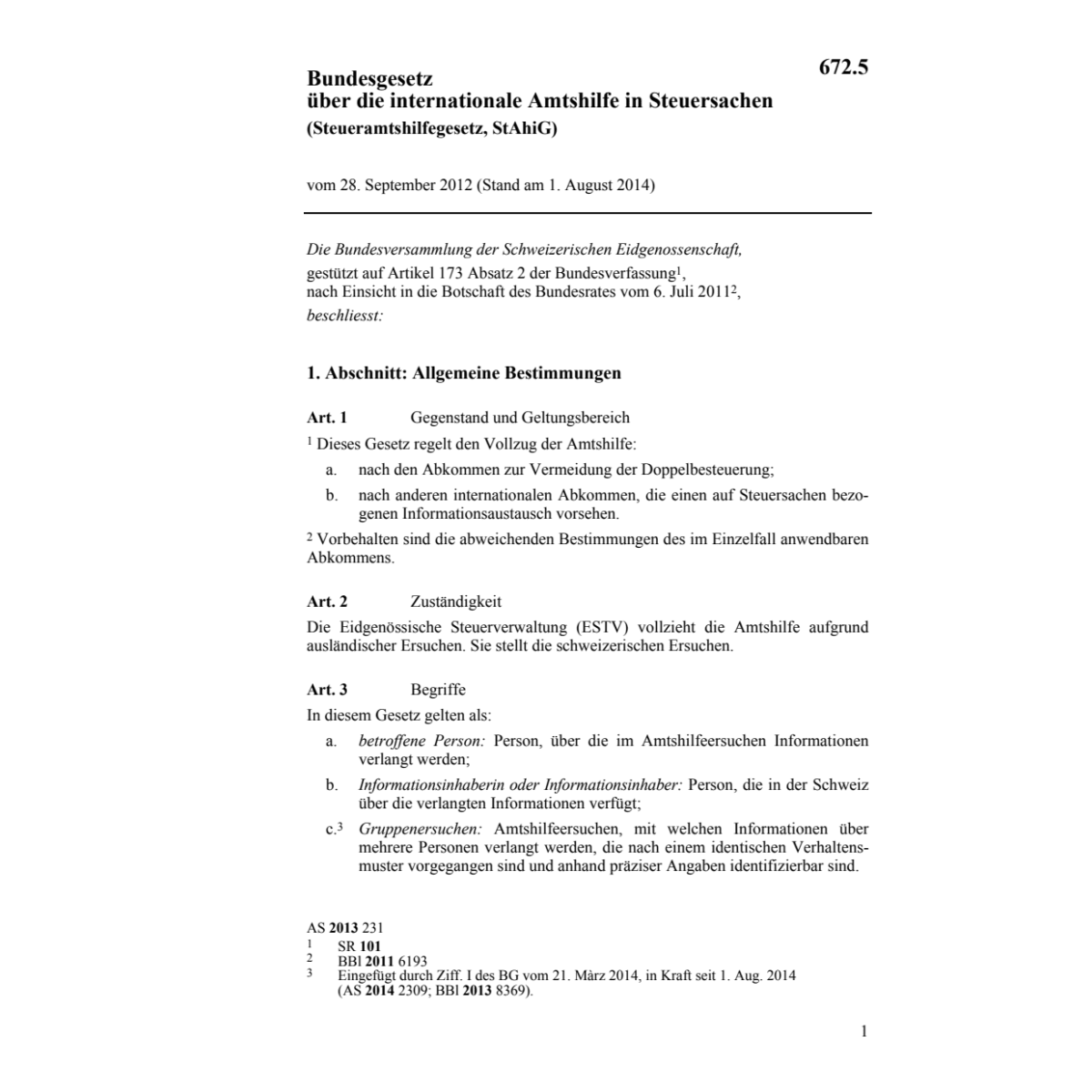 Steueramtshilfegesetz, StAhiG
