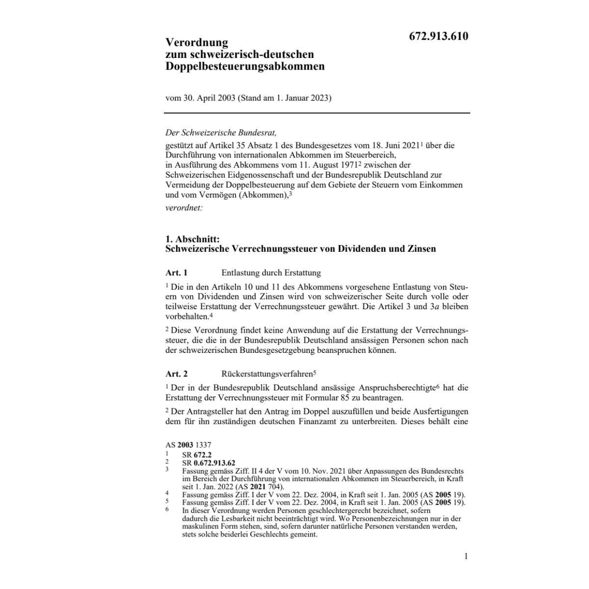 V Doppelbesteuerungsabkommen CH - D