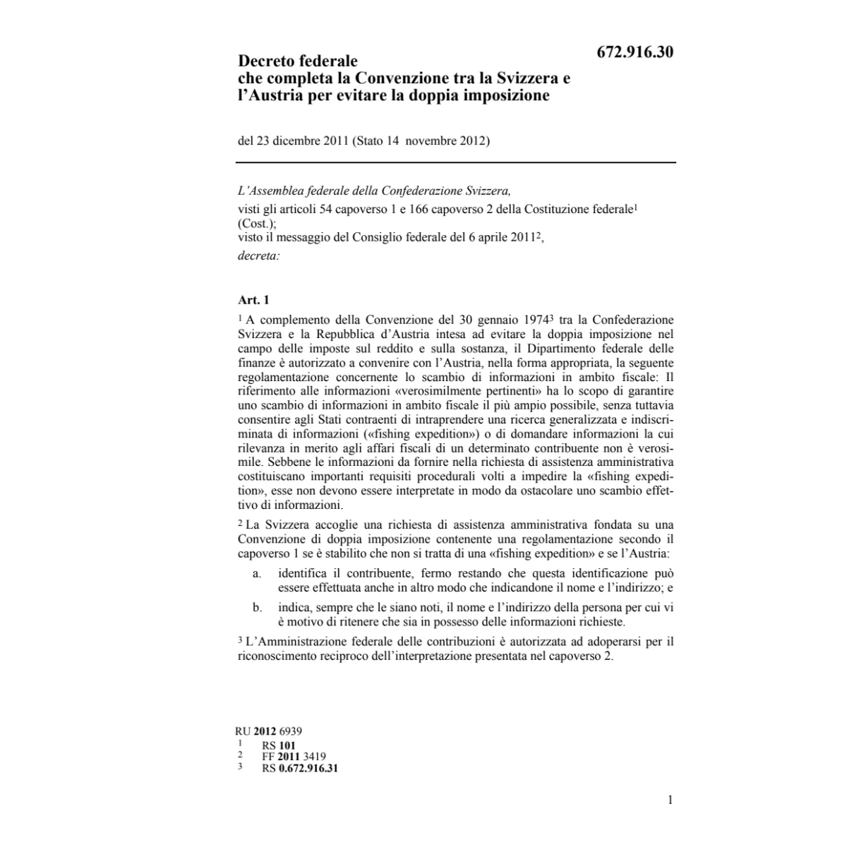 D compl. Conv. doppia imp. CH-Austria