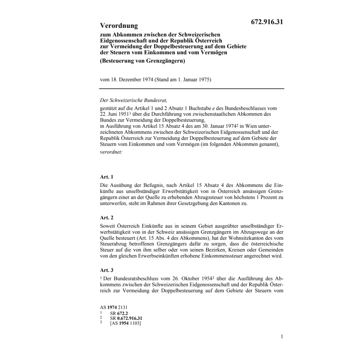 V CH-Oesterreich / Doppelbesteuerung