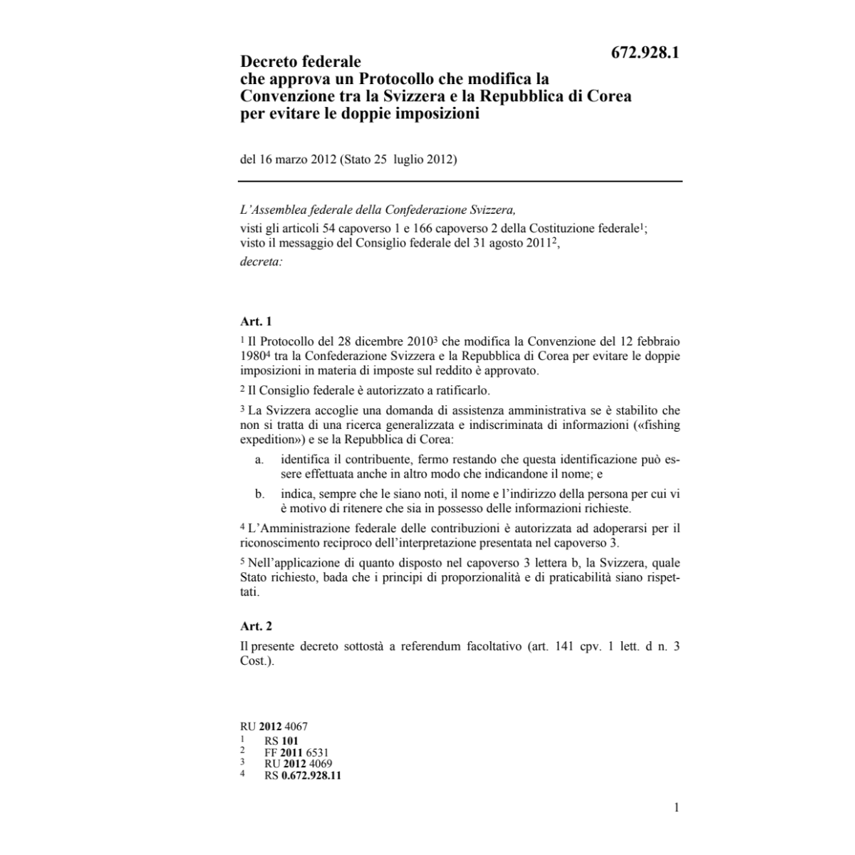 DF approva CDI CH-Rep di Corea
