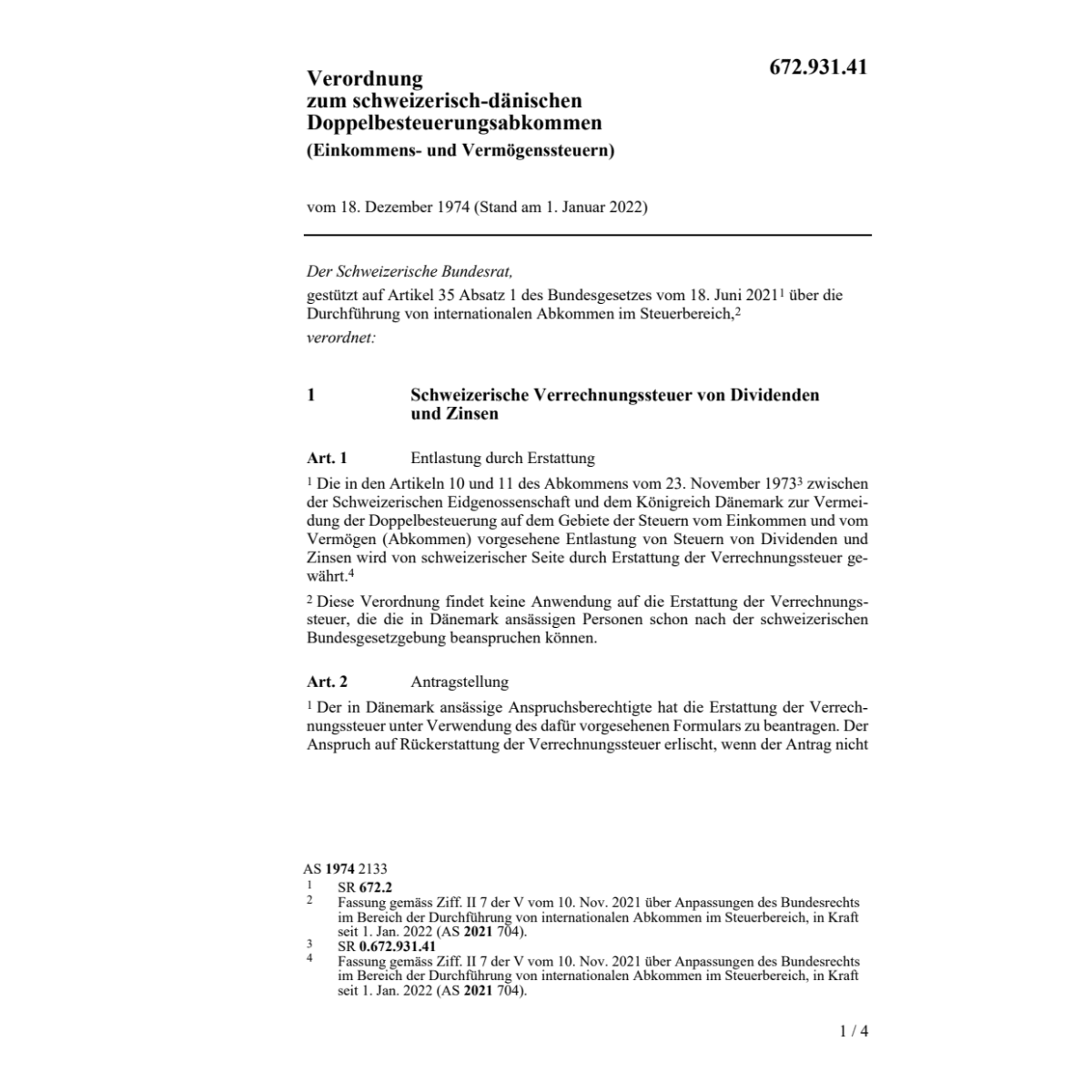 V schweiz.-dänisch Doppelbest.abkommen