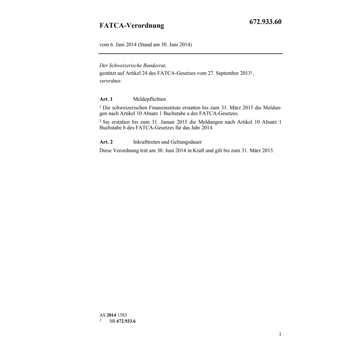 FATCA-Verordnung