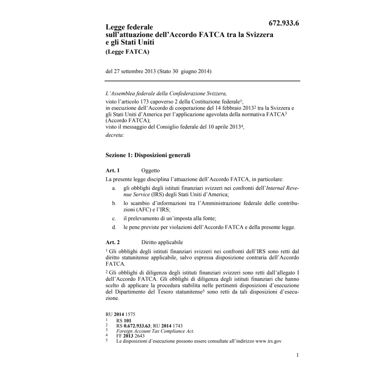 Legge FATCA