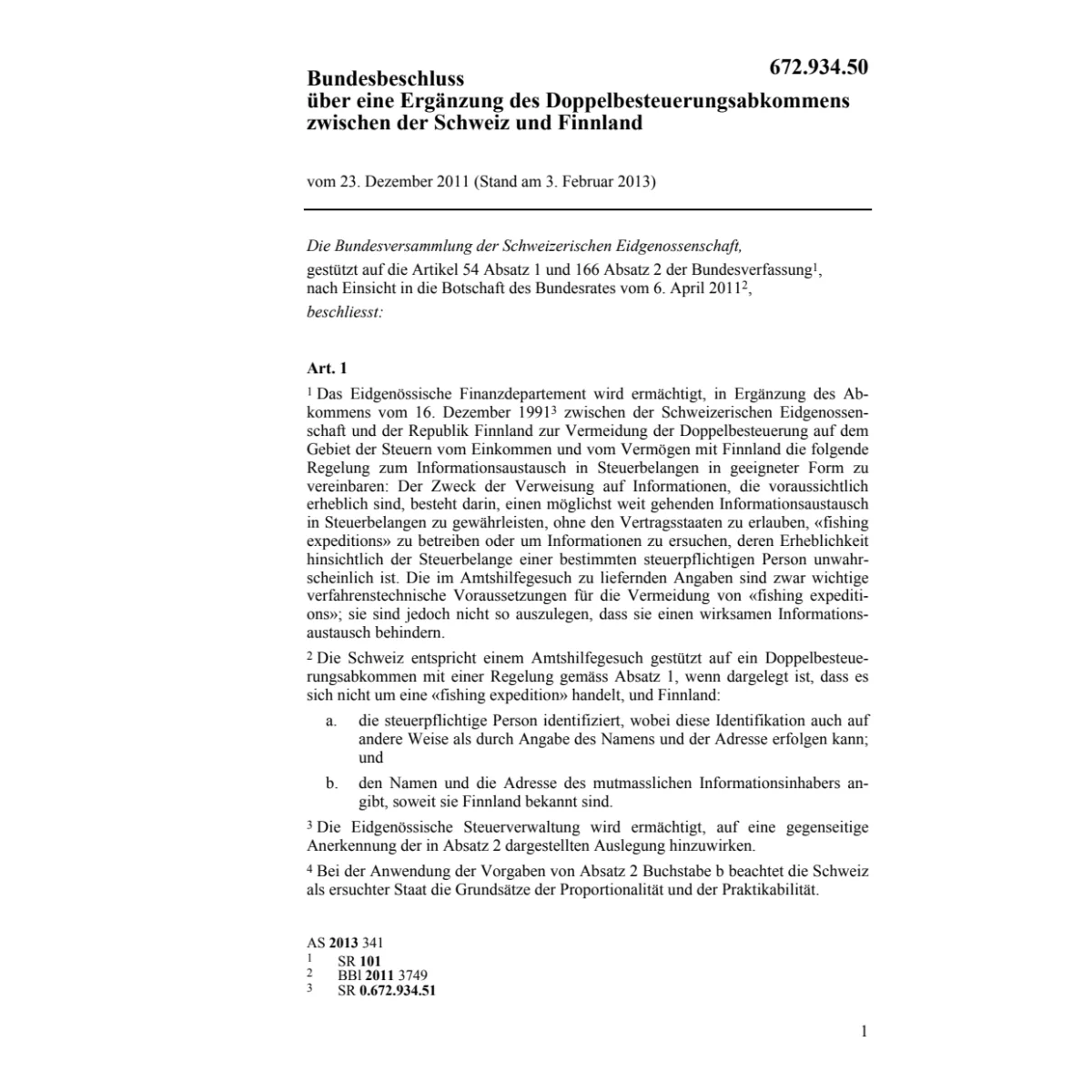 BB Ergänzung DBA CH-Finnland
