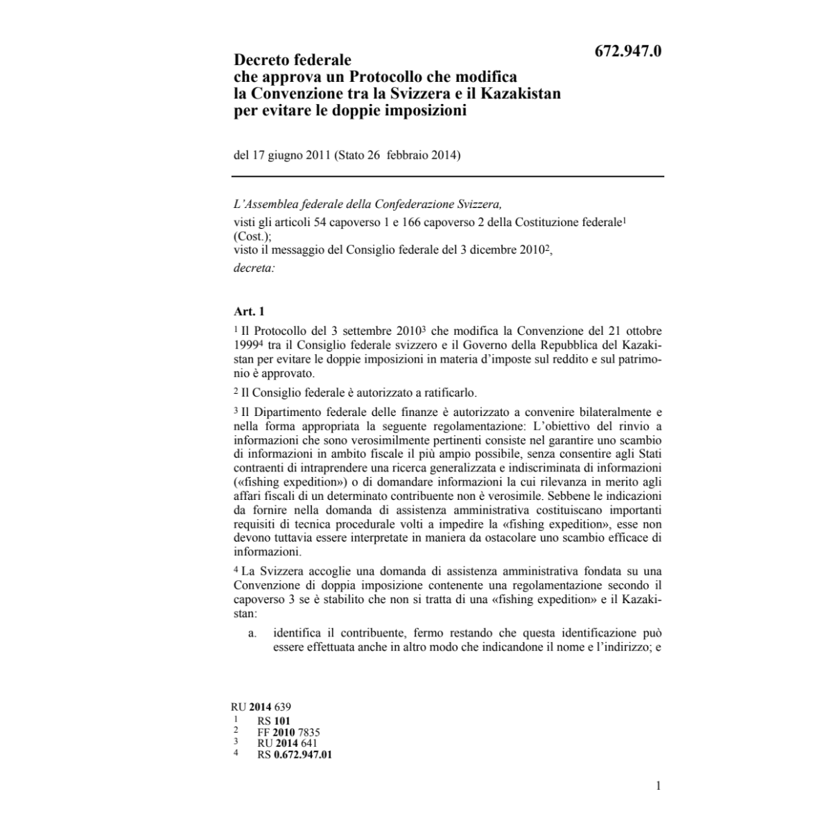 D mod. Conv. doppie imp. CH-Kazakistan