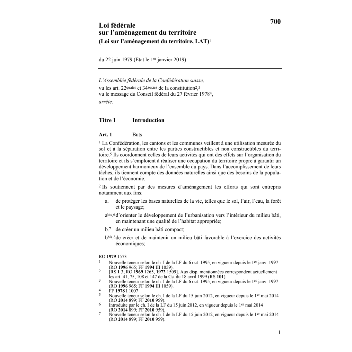 LF sur l'aménagement du territoire, LAT