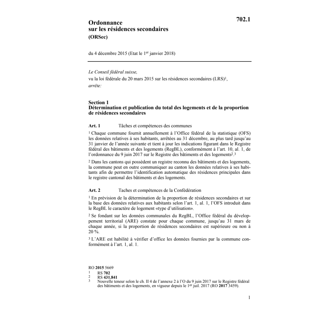 O résidences secondaires (ORSec)