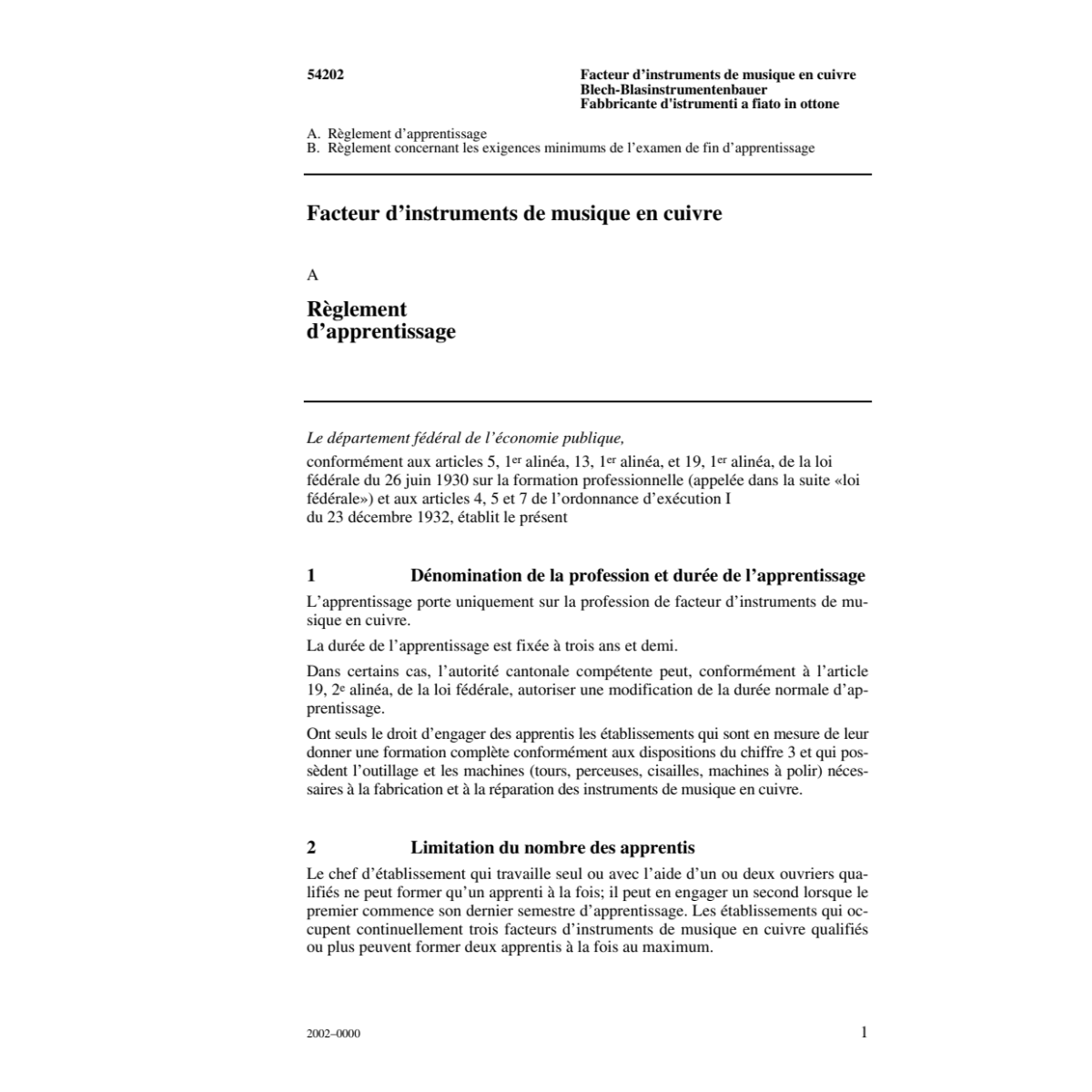 Facteur d'instruments-musique en cuivre